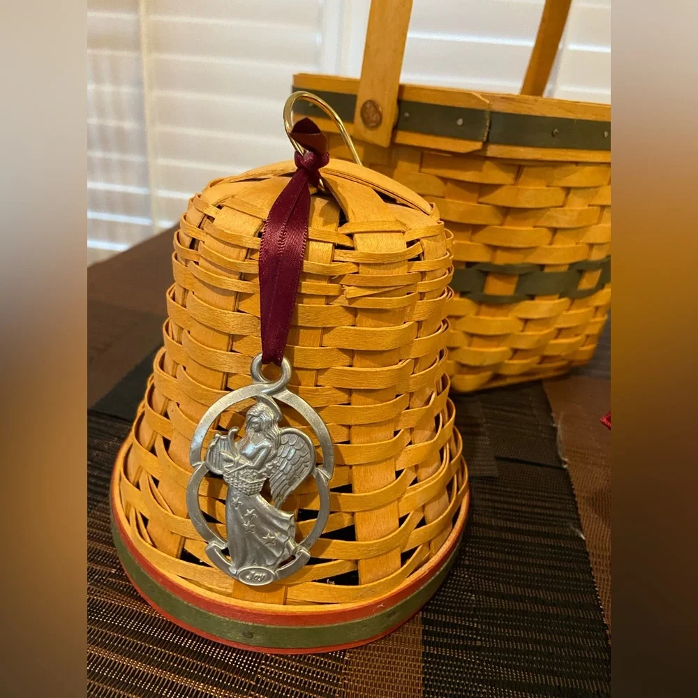 Vintage Longaberger baskets, lot of 5, Christmas collection, reds, 1992-2002